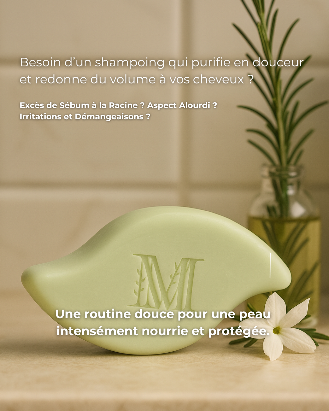 Shampoing solide régulateur