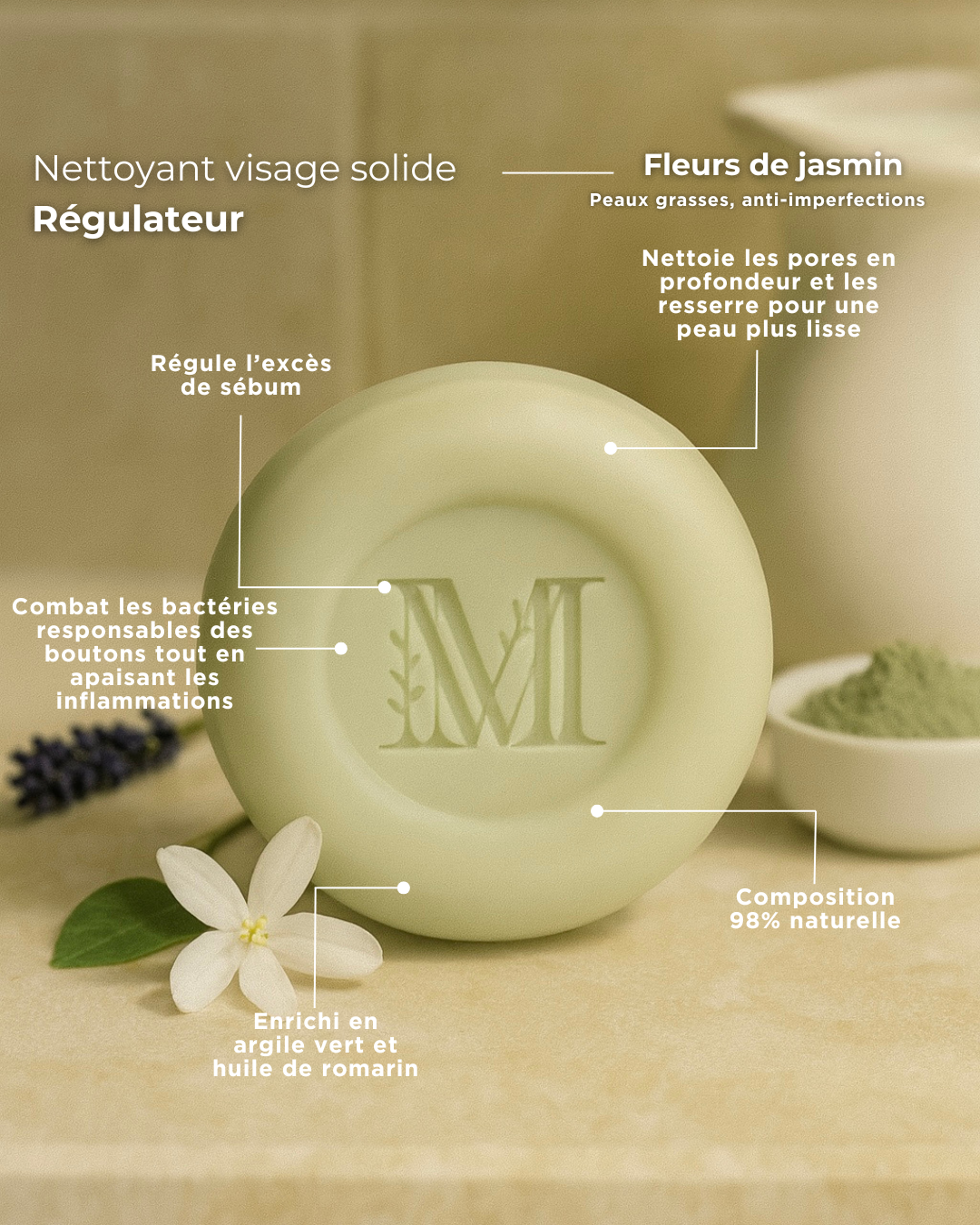 Nettoyant visage Jasmin peau grasse